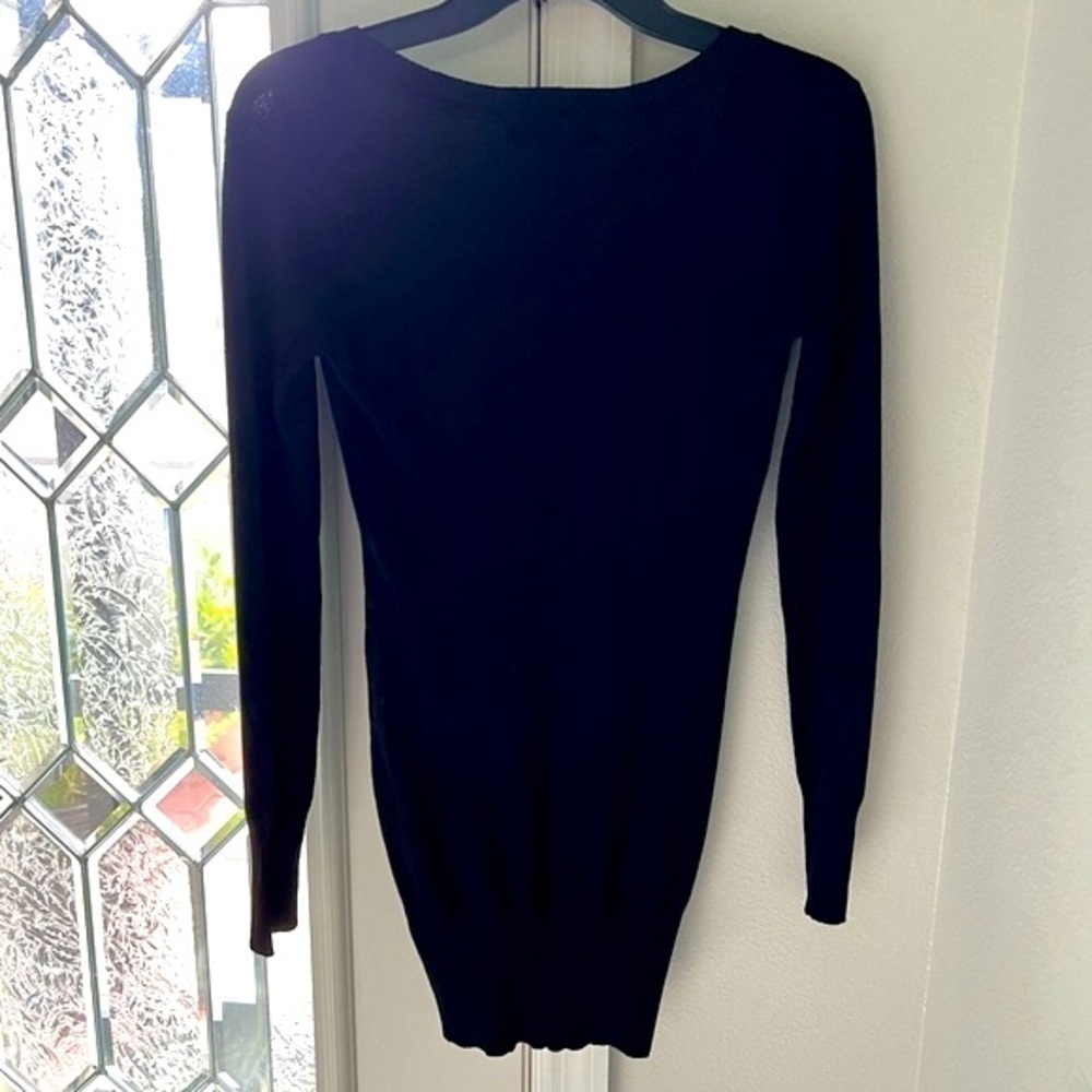 SAYWHAT?: New Women Black Stretch Long Sleeve Body Con Dress, Size XS